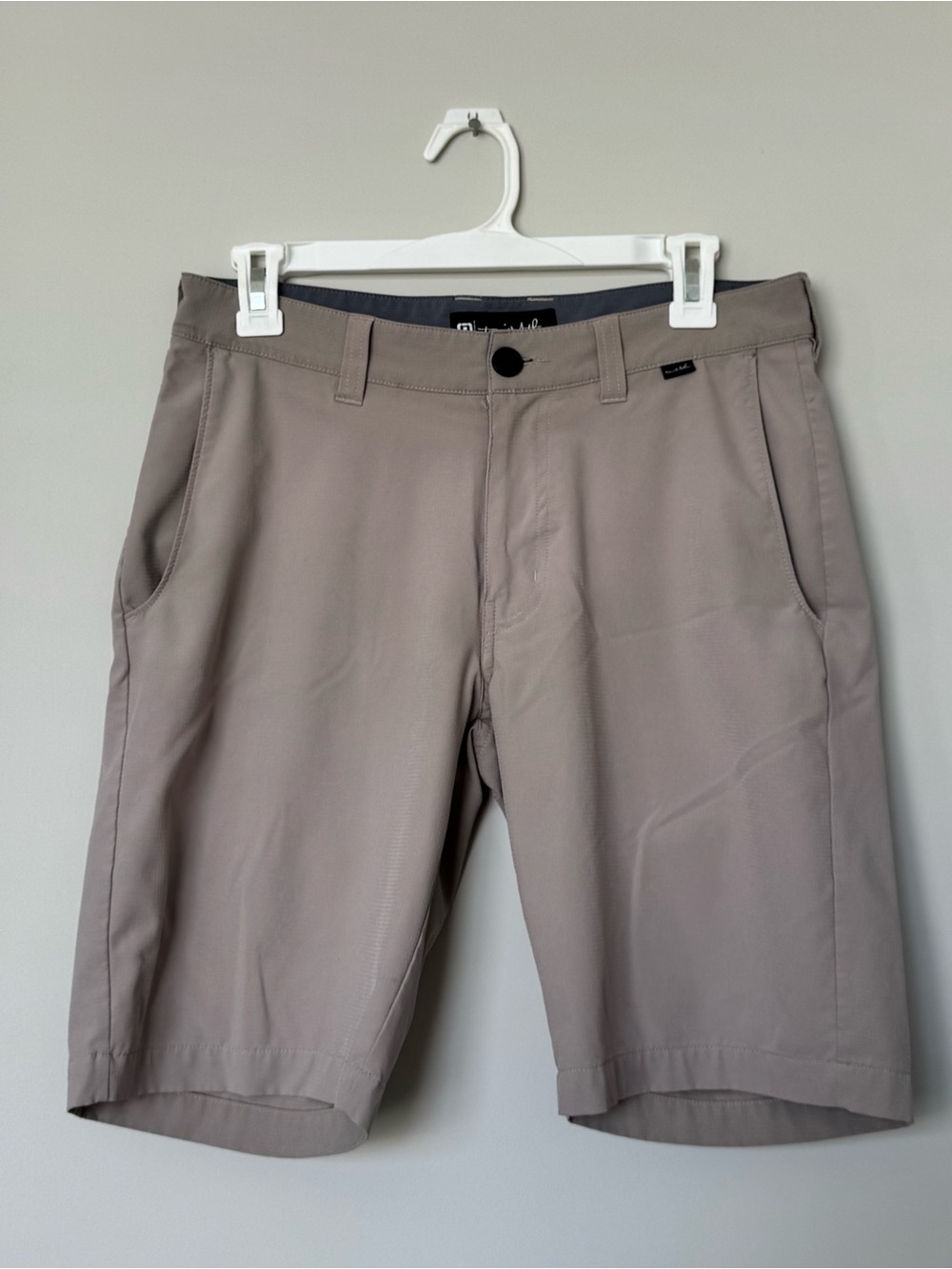 Travis Mathew Taupe Flat-Front Performance Shorts